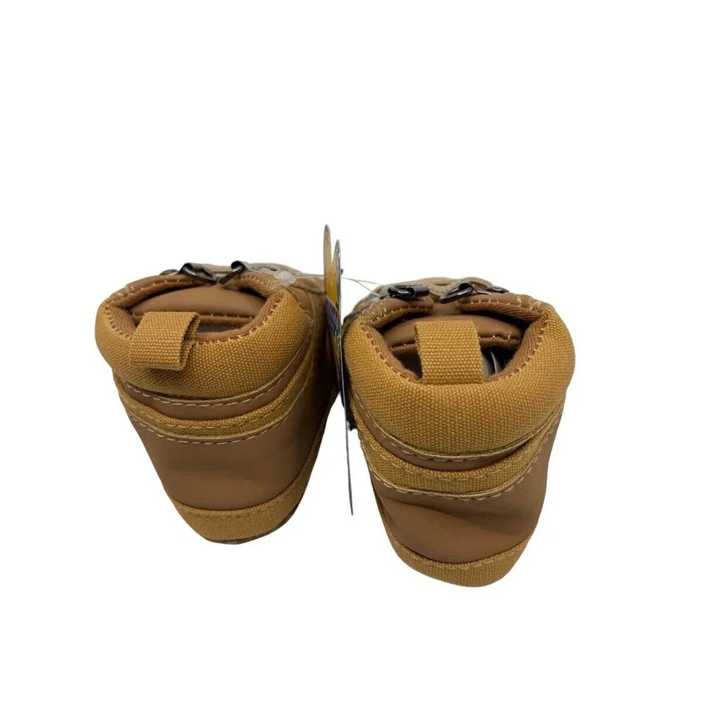 Myggpp Baby Toddler Boys Lace-Up Sneakers‎ High-Top Shoes Brown 6-12 Mth